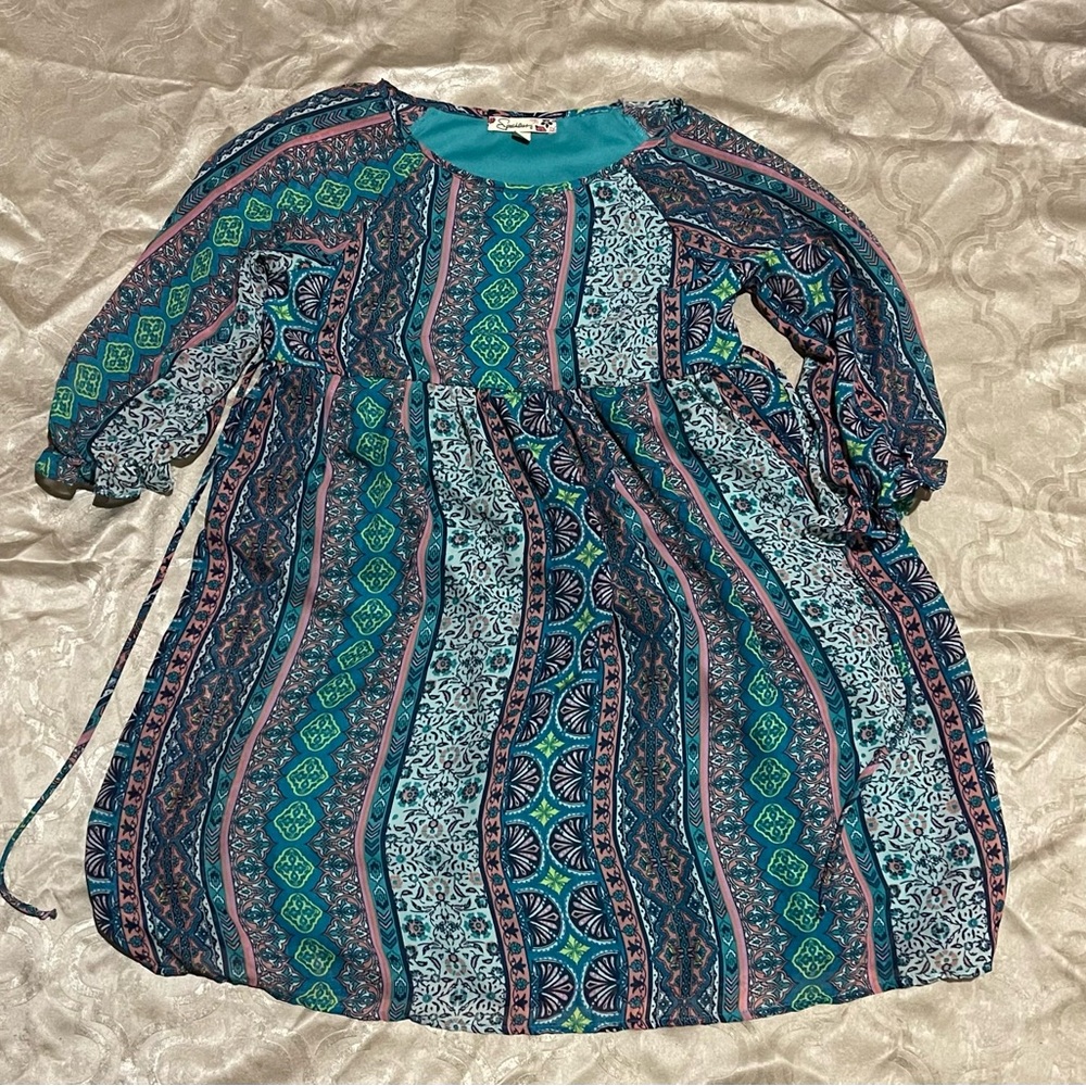 Speechless Teal Top with Floral Accents